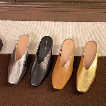 Xajzpa Summers New Style Women Slippers Square Toe Elegant Sandals Women Luxury Designer Shoes Comfortable Slip on Slipper Slides Women